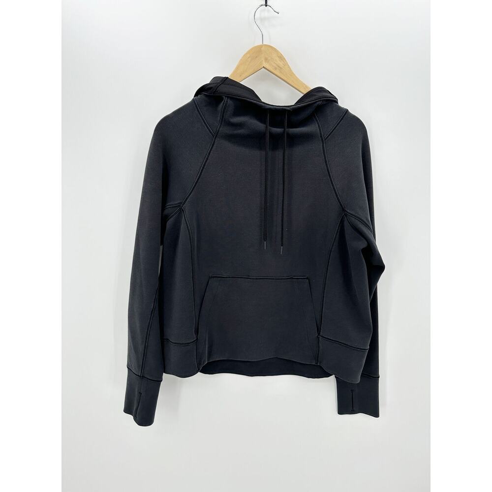 Athleta Black Stadium Long Sleeve Drawstring Hoodie Womens Medium M 291876-01
